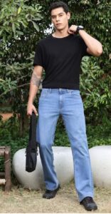 Mens blue denim jeans